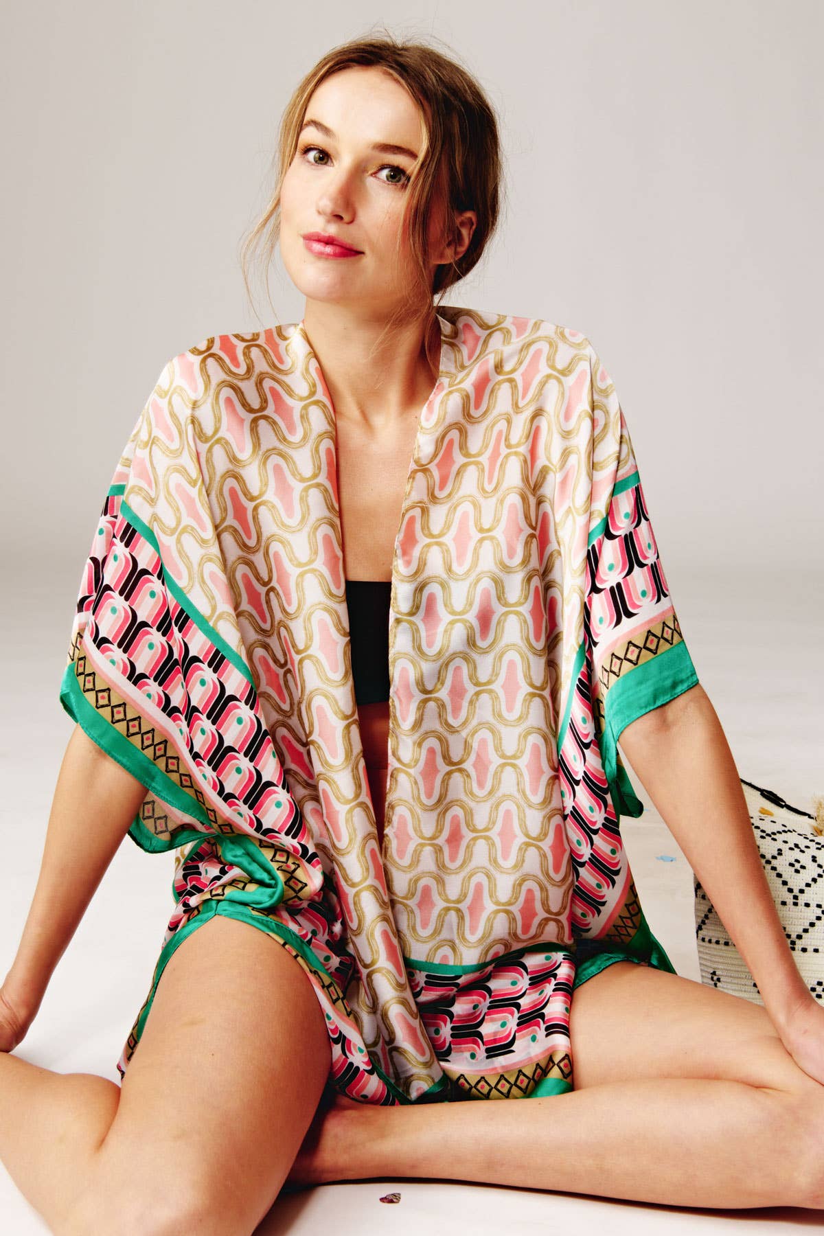 JOIA ACCESSORIES - Vente Kimono – femme - KIMONO EN SOIE IMPRIMÉ MULTICOLORE, BAAP 251317