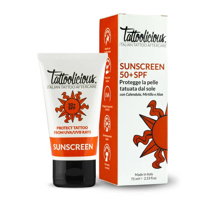 Tattoolicious – wholesale Solskyddsmedel – Tattoolicious® SOLSKYDDSMEDEL 50+ SPF 75ml1