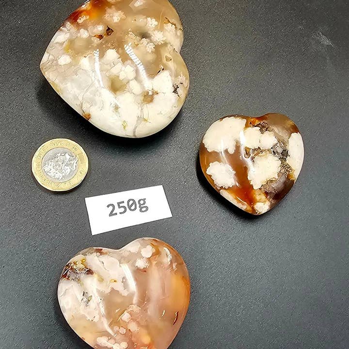 Distinction Crystals - Wholesale Spiritual Stone/Crystal - Flower Agate Crystal Hearts Batch 250g1