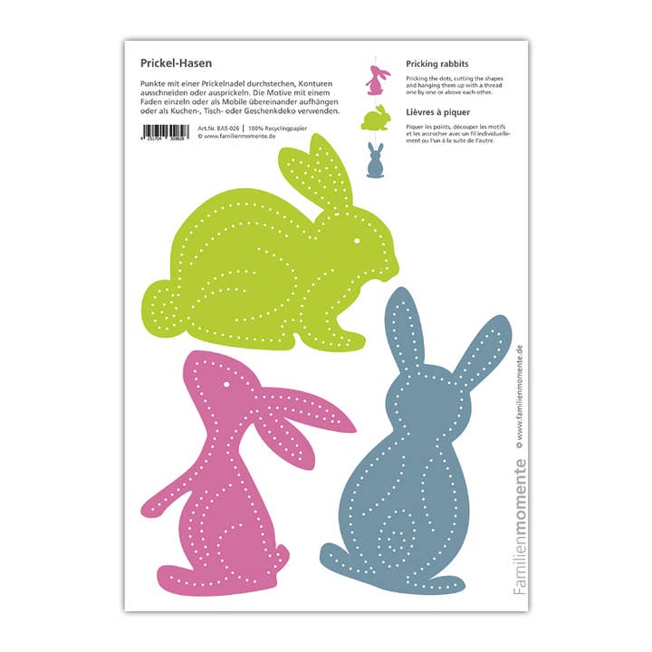 Pysselark Prickel-kaniner, lösa, från 10 stycken för wholesale av Familienmomente