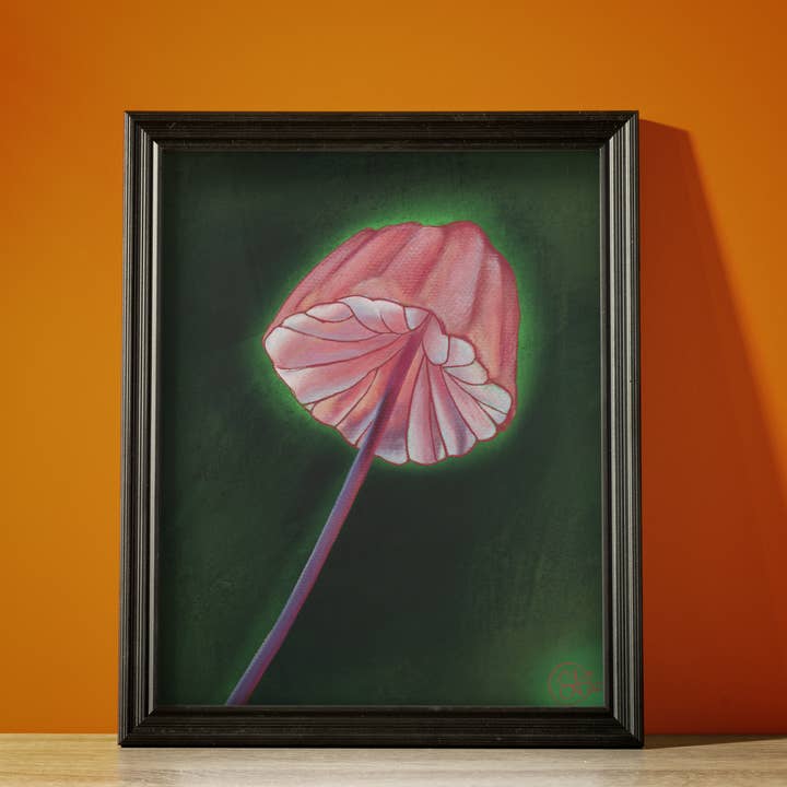 Imaginarium Arts - Wholesale Art Print - Barbiecore Pink Mushroom Fine Art Print 8"x10"1