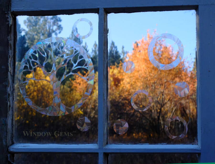 Window Gems - Wholesale Suncatcher - Tree of Life Window Clings Prismatic Suncatcher, Bird Safety1