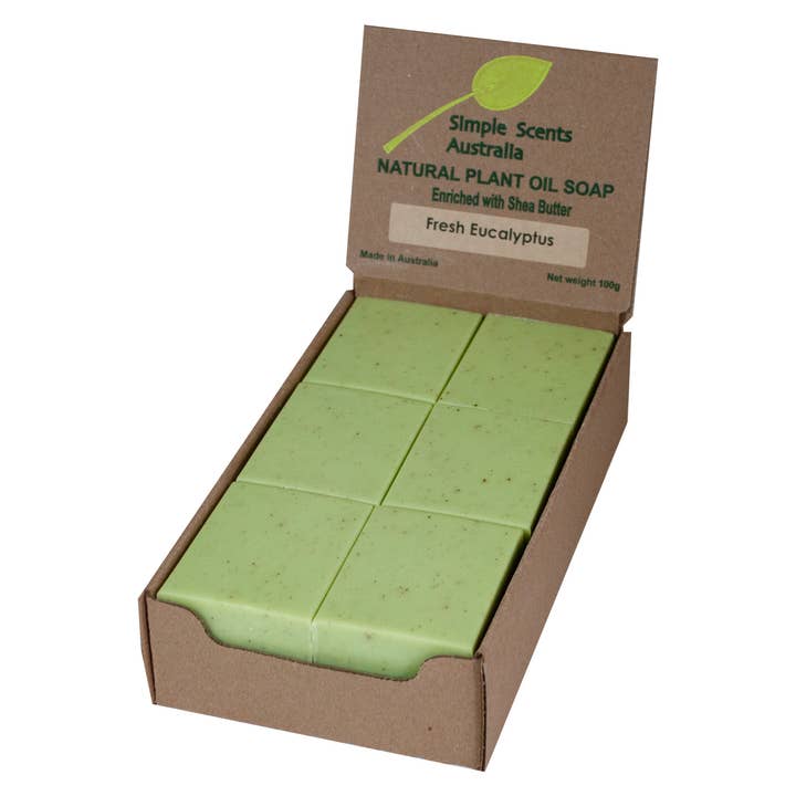 Natural Soap Bars (12) - French Milled - Fresh Eucalyptus for wholesale by Wavertree & London