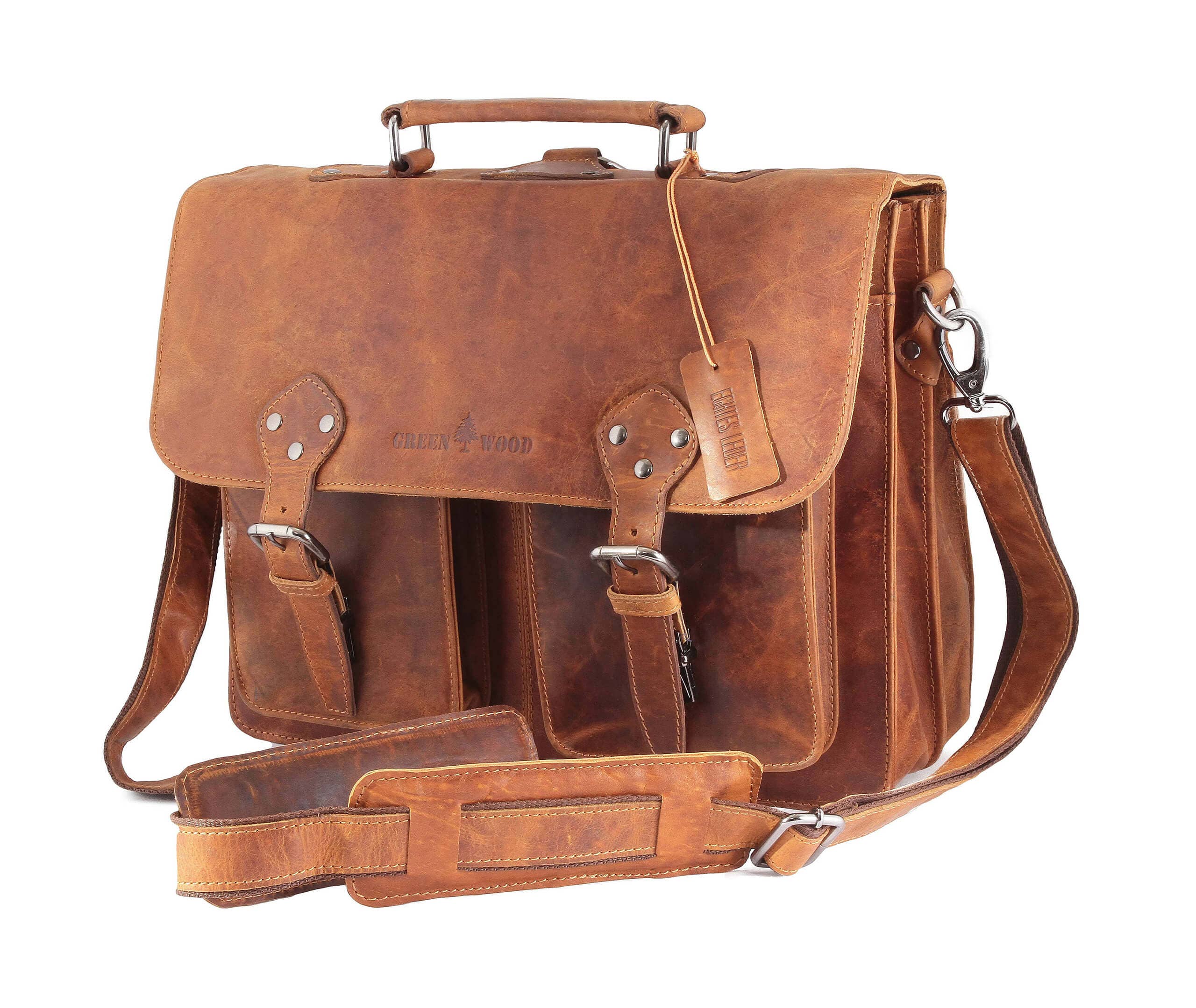 Greenwood - Venta al por mayor Maletín - Unisex - Bolso maletín y mochila combinado de cuero Eric