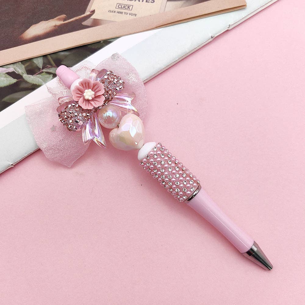 KiddieKickz - Venta al por mayor Bolígrafo - Bolígrafo con diamantes de imitación con forma de lazo hecho a mano, hecho a mano, estilo boutique0
