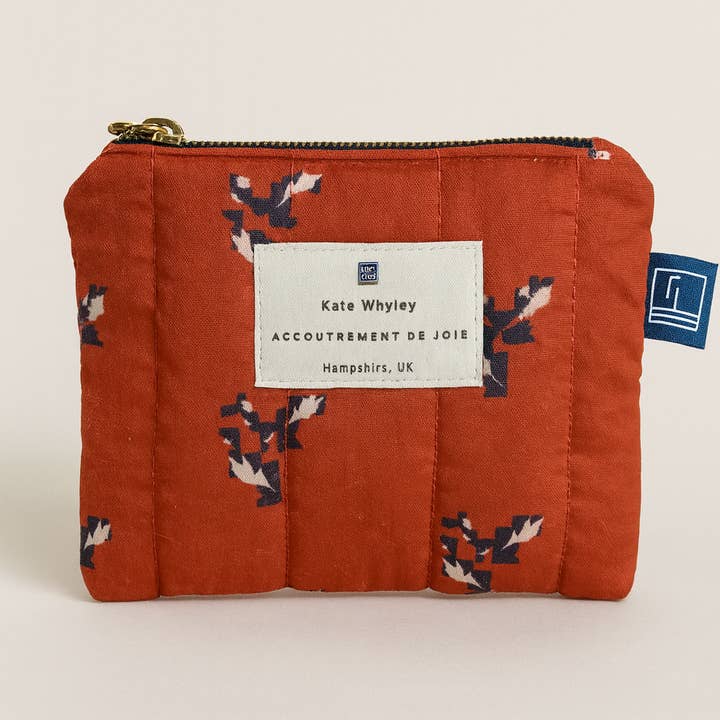 Autumn brown Comfort print design accessories pouch 3 sizes for wholesale by Kate Whyley