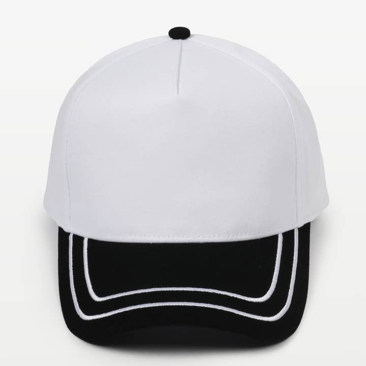 David And Young - Wholesale Baseball Cap - Unisex - Retro Stripe Brim Two Tone 5-Panel Cap14