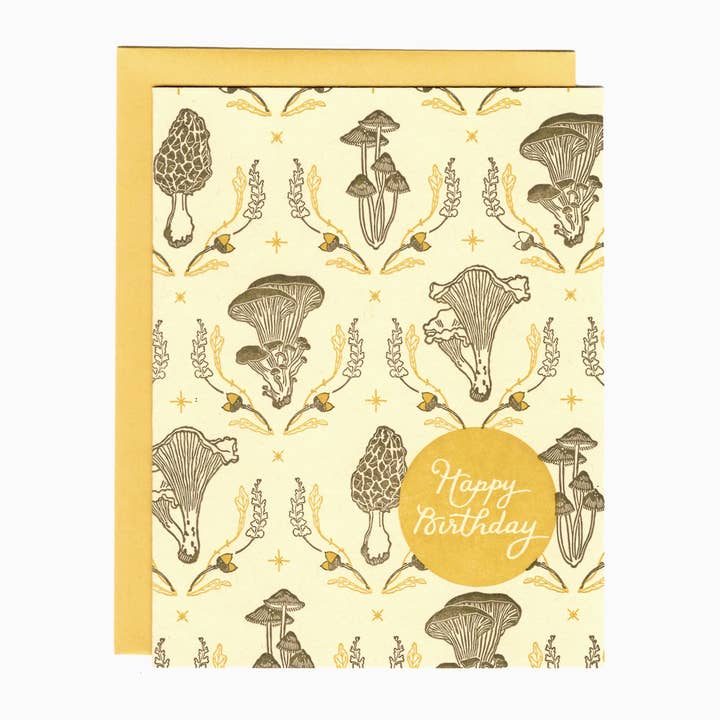 Blackbird Letterpress – Engroshandel Fødselsdagskort – champignon skov fødselsdagskort