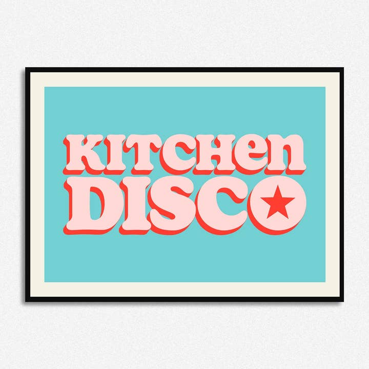 Kitchen Disco | Home Decor Phrase Print for wholesale by HollieGraphik