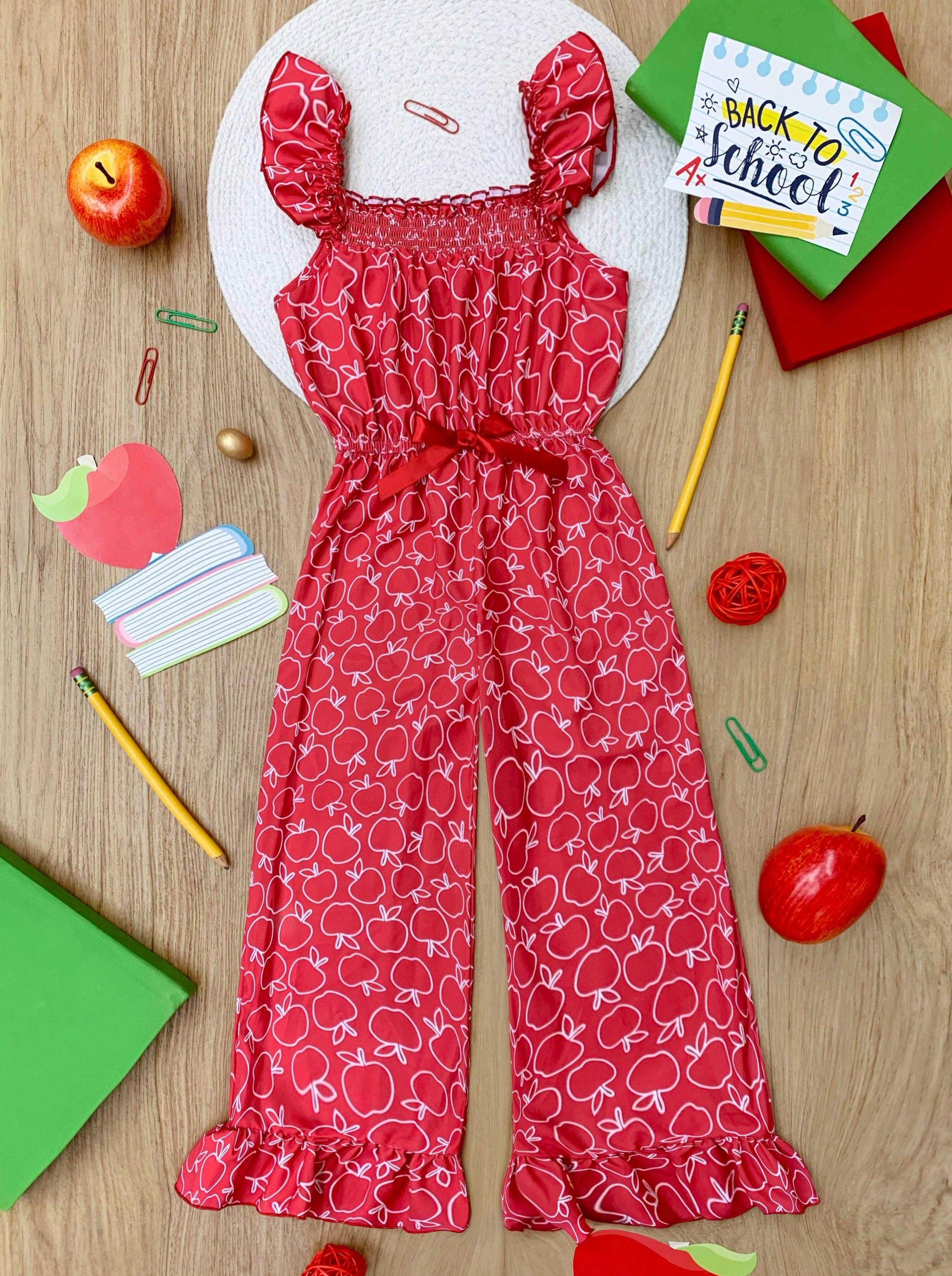 Class Muse Red Apple Jumpsuit for wholesale on Faire2