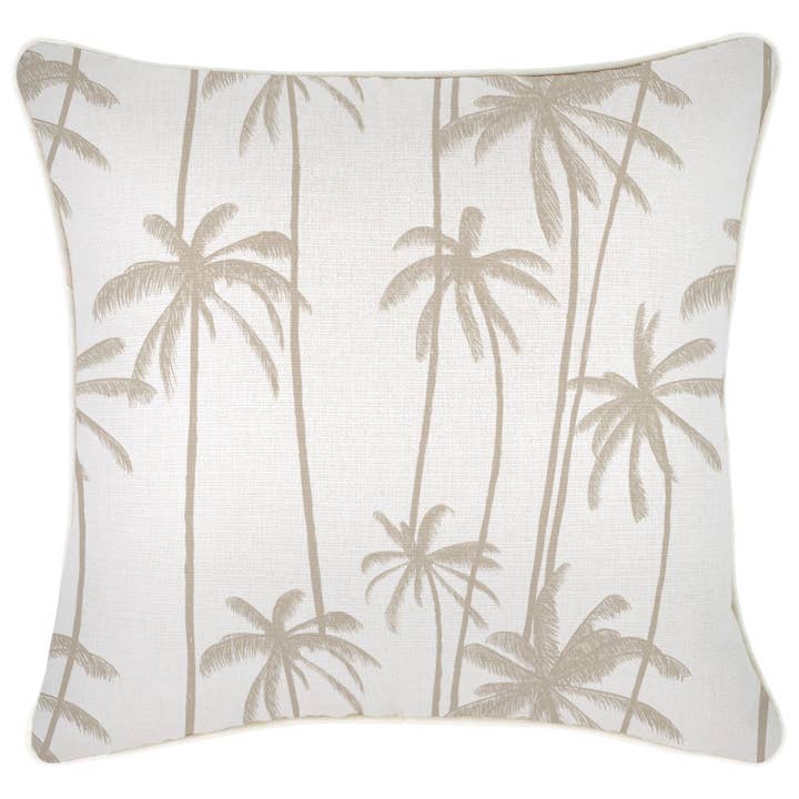 Cushion Cover-With Piping-Tall-Palms-Beige-45cm x 45cm for wholesale by Escape To Paradise
