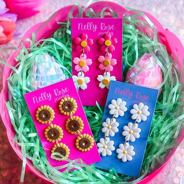 Orecchini Girasole Margherita | Leggeri | Floreali per la vendita all'ingrosso da parte di Nelly Rose Jewelry