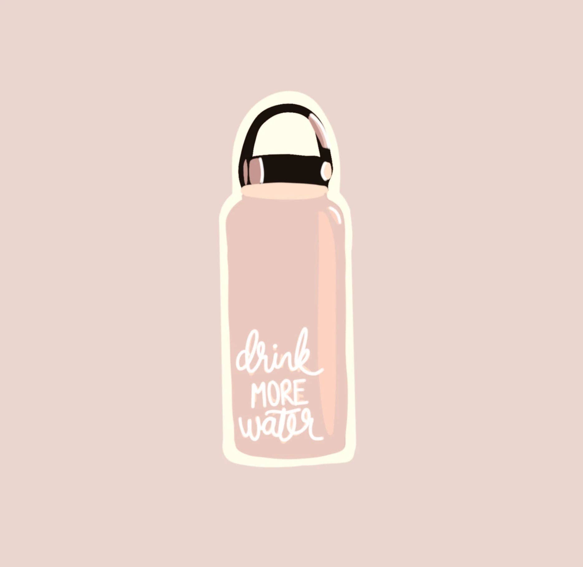 Maddie Green Designs - Wholesale Sticker - Drink More Water Pink Waterbottle Vinyl Stickers3