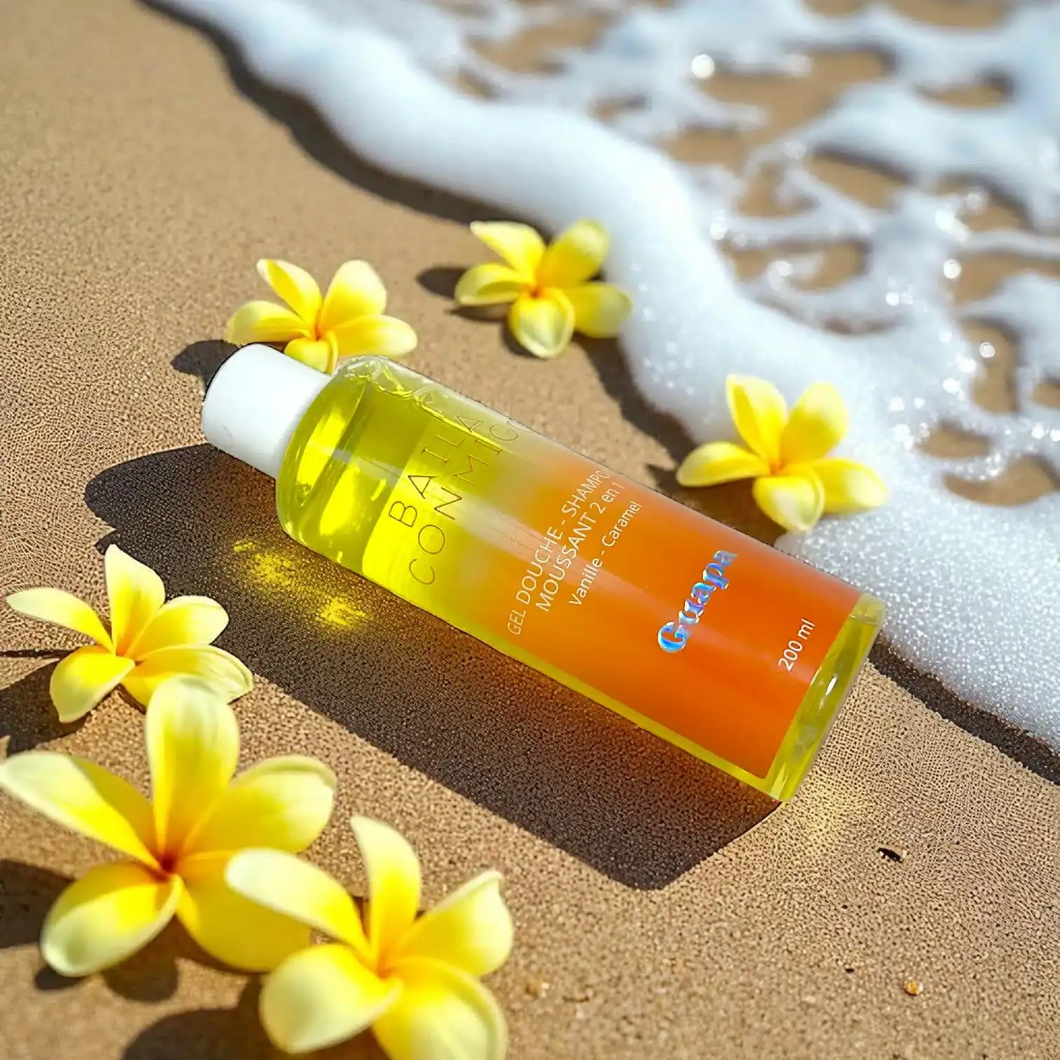 S2Z Cosmetics – Engroshandel 2-i-1 shampoo og kropsvask – 2-i-1 skummende brusegel – shampoo – Vanilje karamel1