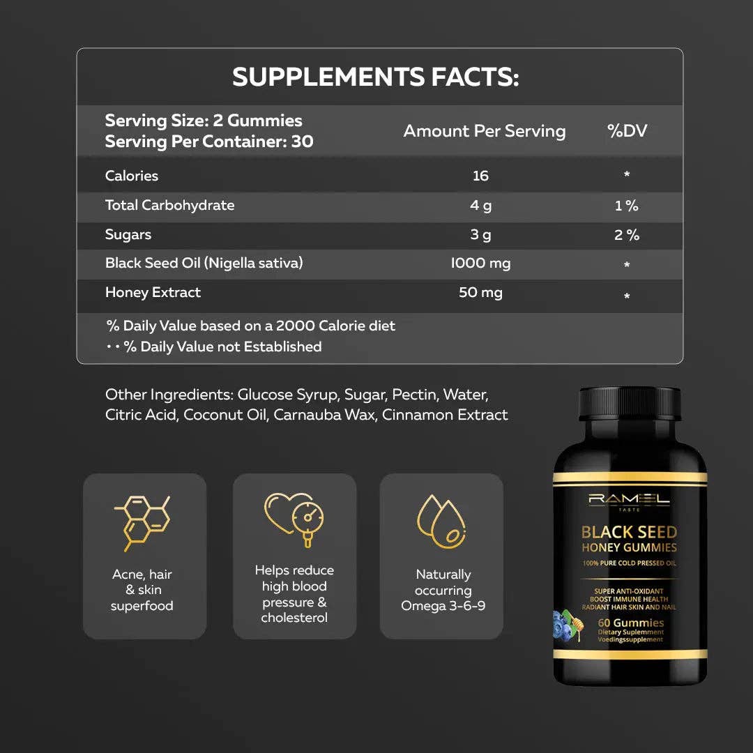 Ramel Beauty - Wholesale Oral Supplement/Vitamin - Zwarte zaad gummies4