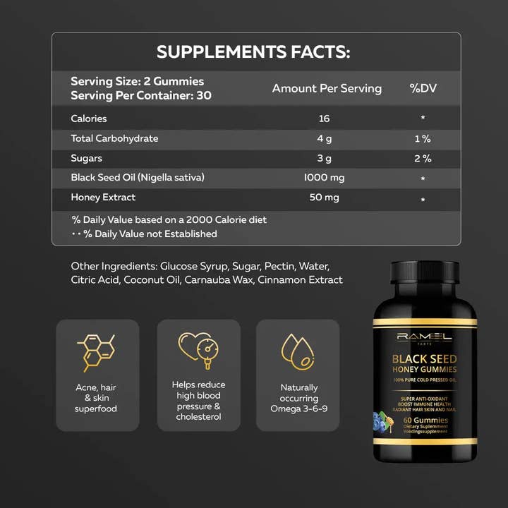 Ramel Beauty - Wholesale Oral Supplement/Vitamin - Zwarte zaad gummies4
