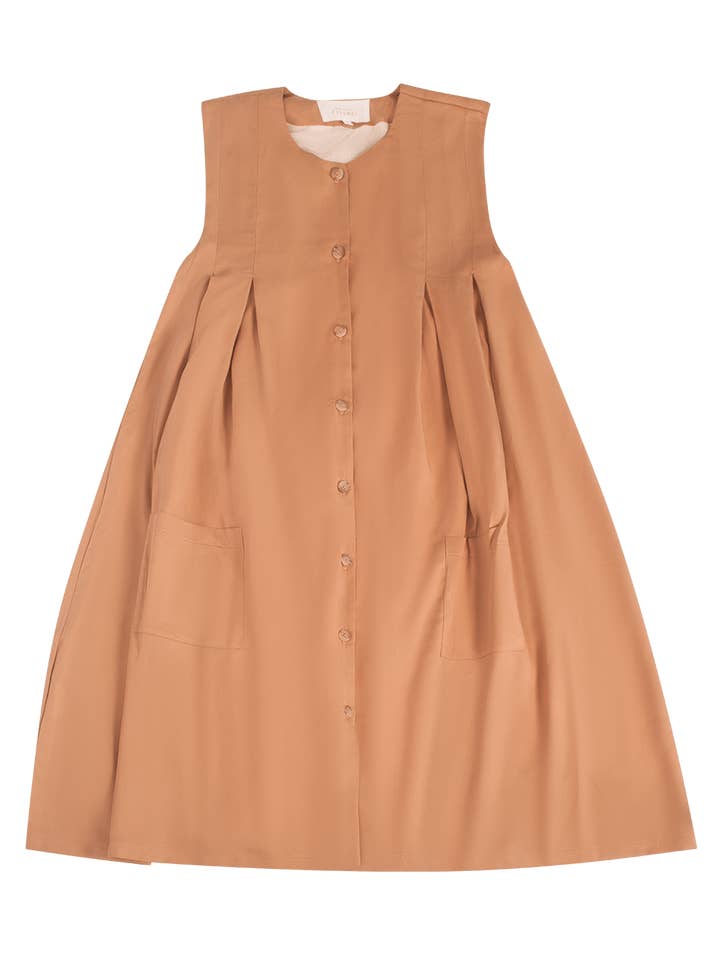 Daisy Girls Dress - Biscuit Brown for wholesale by ATELIER PARSMEI