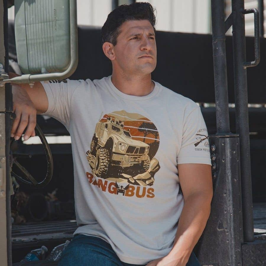 Grunt Style - Wholesale Screen Printed T-Shirt - Men's - Bang Bus T-Shirt - Sand3