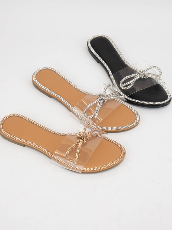 CCOCCI - Vente Sandales – femme - RUBAN EN STRASS ROO-09 SUR GLISSIÈRES SUPÉRIEURES TRANSPARENTES1