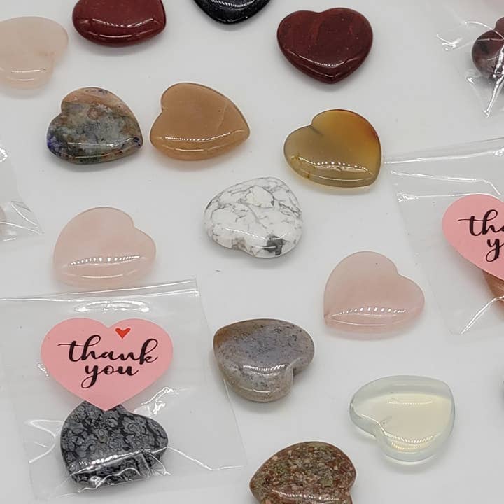 Crystal Heart Package Fillers pour les clients Cadeau gratuit Merci pour la vente par Royal Gems & Minerals