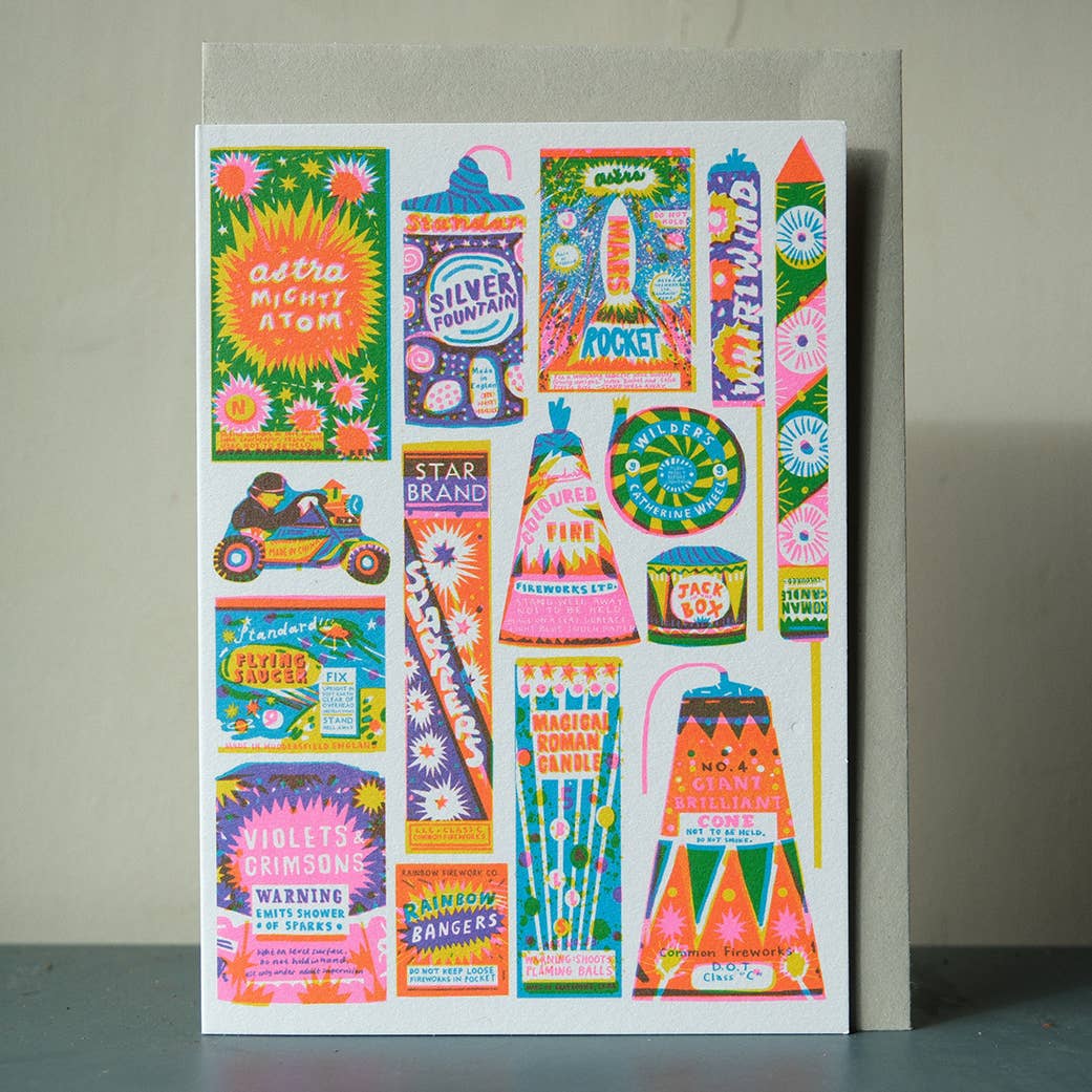 The Printed Peanut Homeware & Stationery - Wholesale Everyday greeting card - Fireworks Collection A6 Card1