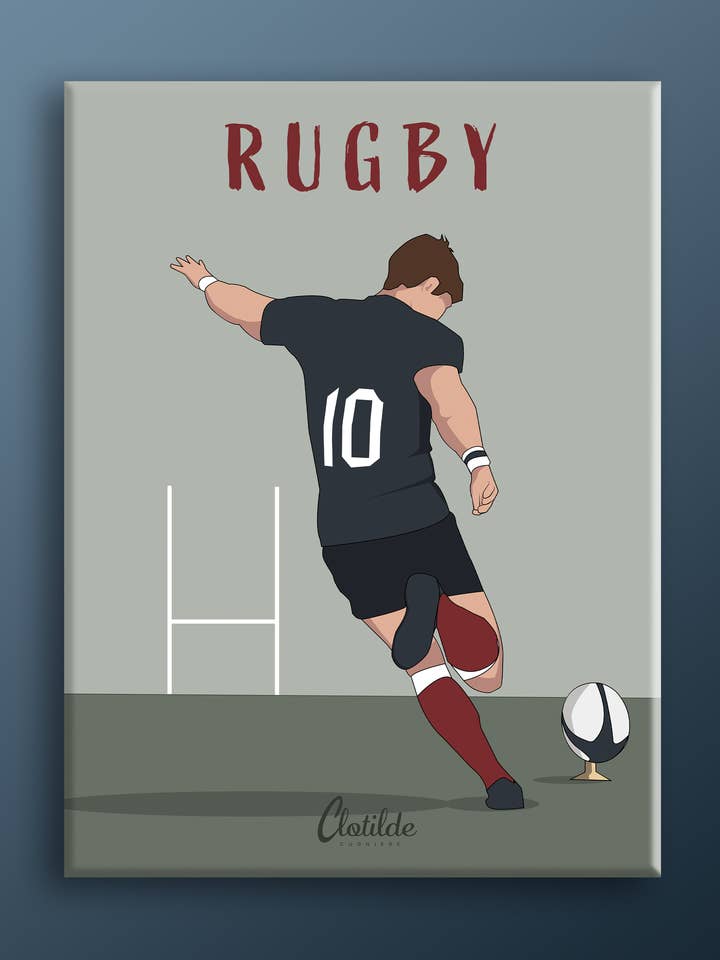 Rugby - magnet for engroshandel hos clotilde cugniere créations