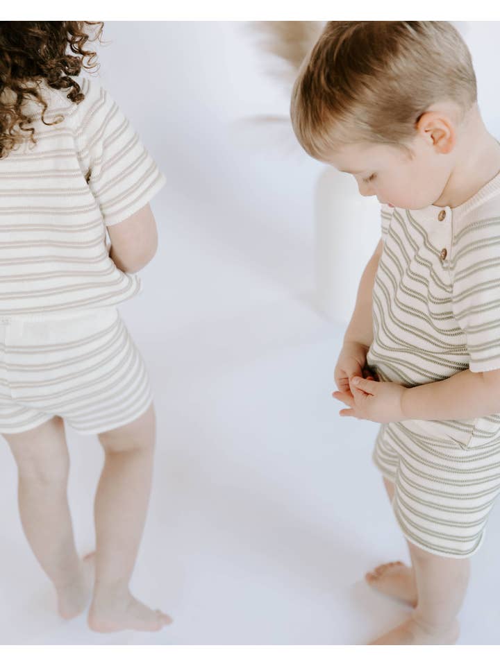 Dear Hayden - Wholesale Top & Short Set - Kids - Organic Cotton Knit Stripe Short Set5
