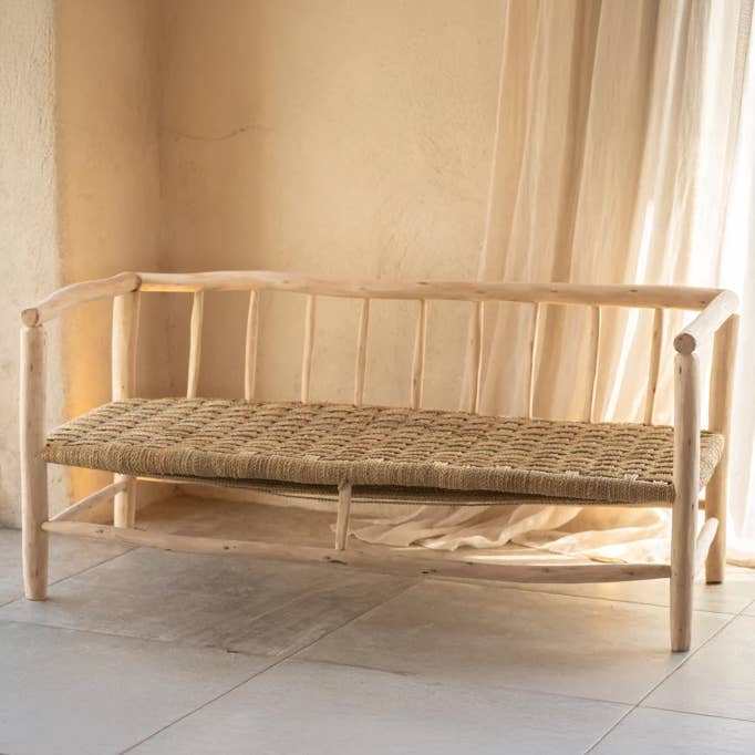 ASILAH solid wood sofa 190 cm for wholesale by Collection Maroc