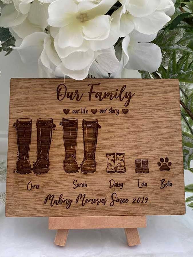 Best Seller - Personalised Welly Plaque for wholesale by The Funky Deer