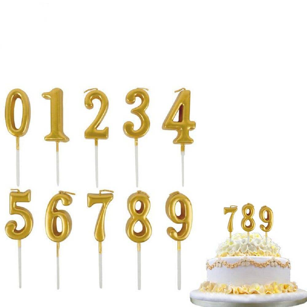 Party Squirrel - Wholesale Cake Candle - Golden Birthday Candle - Number Five2