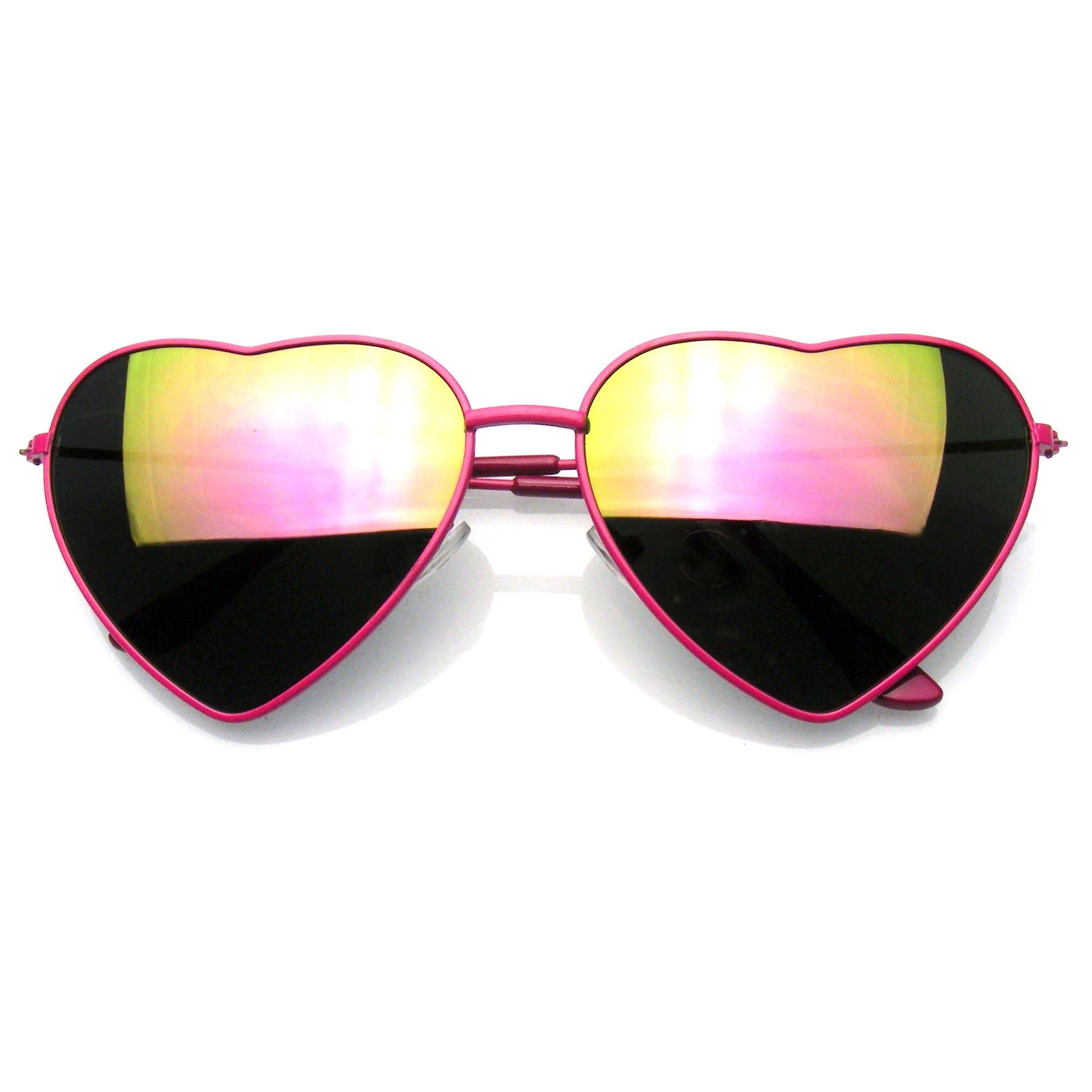 Emblem Eyewear - Wholesale Sunglasses - Women's - Cute Womens Metal Heart Shape Flash Mirrored Sunglasses4