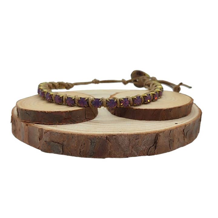 Kristallkedjearmband Medium - Ametist Opal för wholesale av QUÉ MÁS JEWELS