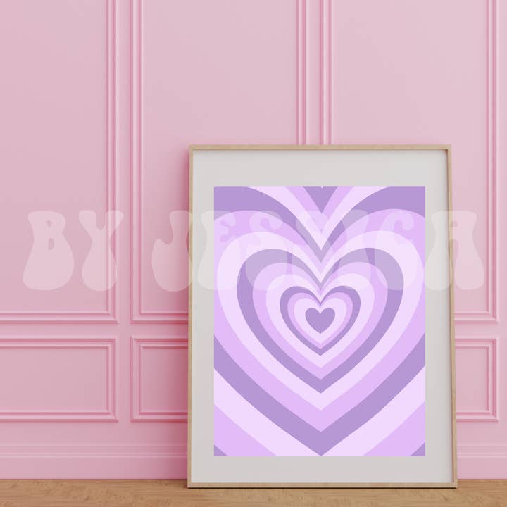Coeur violet Y2k | Amour, Rétro, Groovy, Preppy, Trendy pour la vente par Totally Posie
