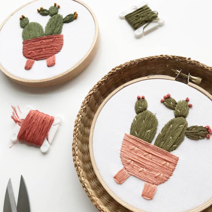 Urbann Nest – wholesale Embroidery/cross-stitch supplies – Cactus Embroidery Kit2