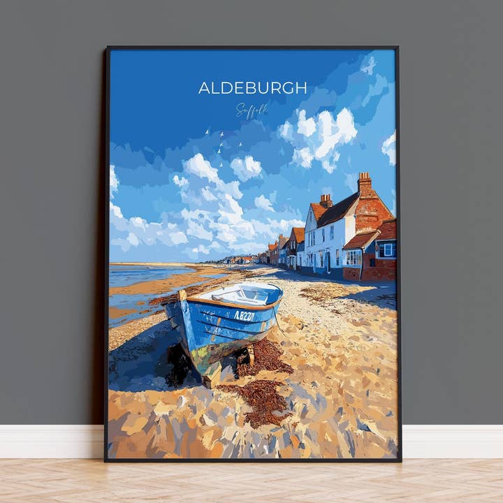 Aldeburgh Travel Poster, Travel Print of Aldeburgh, Aldeburgh Art Lovers Gift, Suffolk Coast Wall Art for wholesale by NQ Media Designs