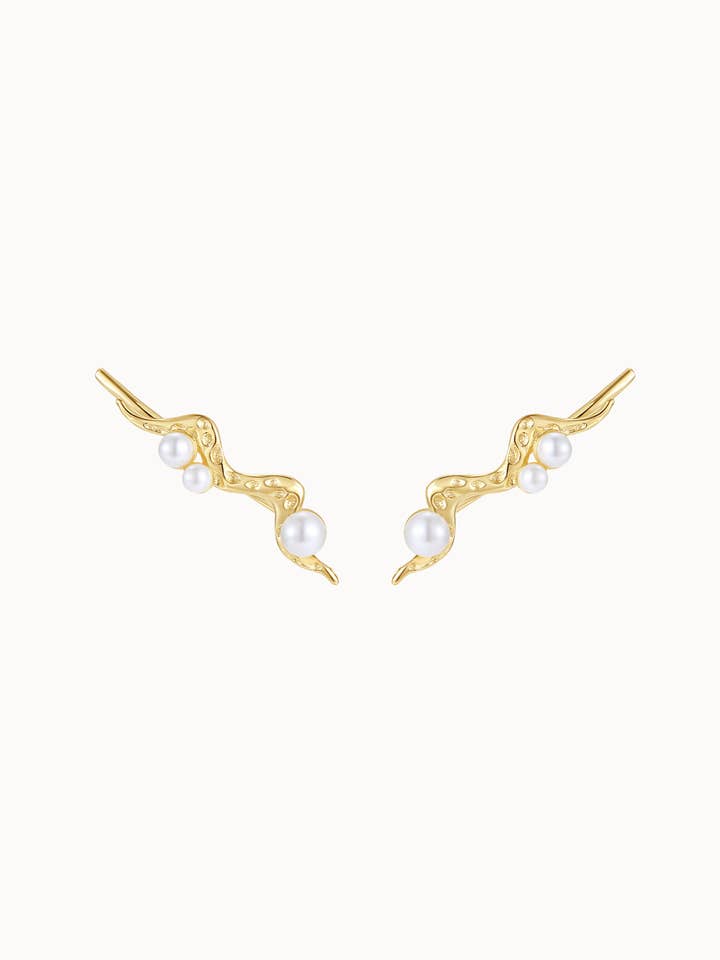 Zephyr Ear Climber - Gold Plated for wholesale by Nava Copenhagen