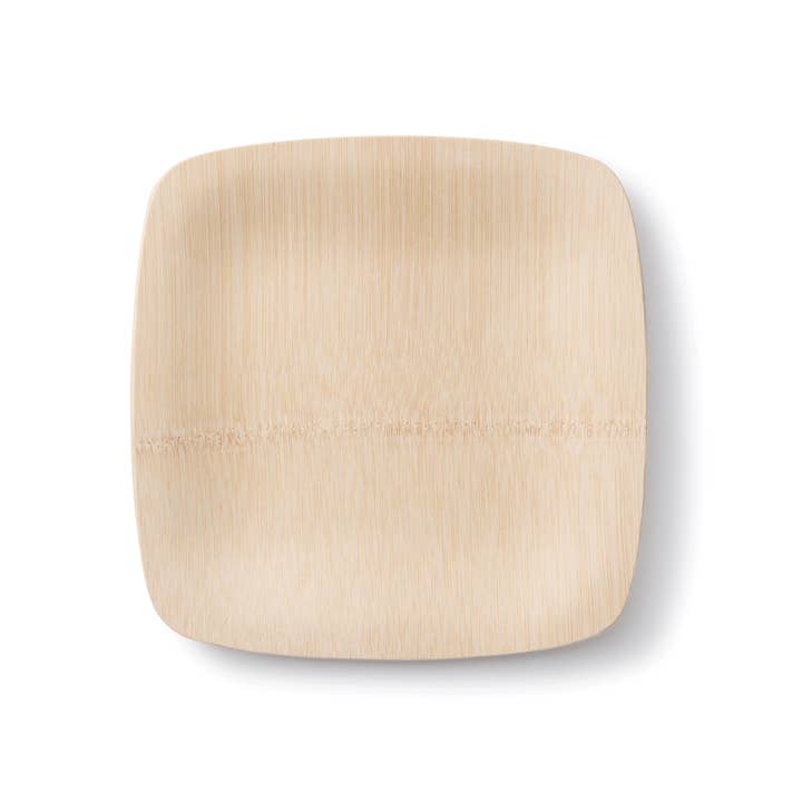 bambu® - Vendita all'ingrosso Piatti monouso - Piatti quadrati usa e getta in bambù, confezione sfusa da 100