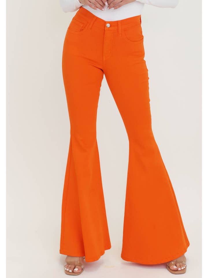 Flame MID RISE 5 POCKET COLOR FLARE JEANS for wholesale on Faire