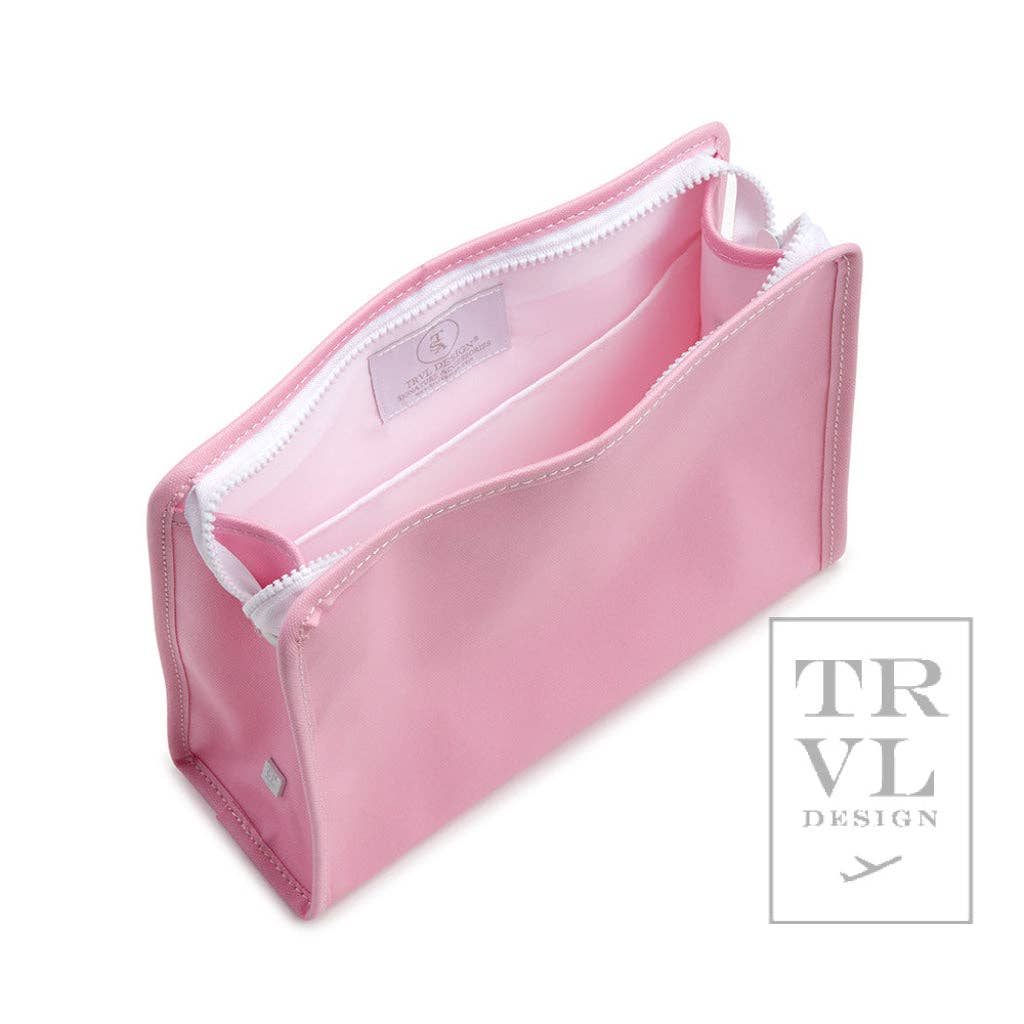 TRVL Design - Wholesale Pouch - Women's - Roadie Large - Bunny Toile Pink Zip Pouch2