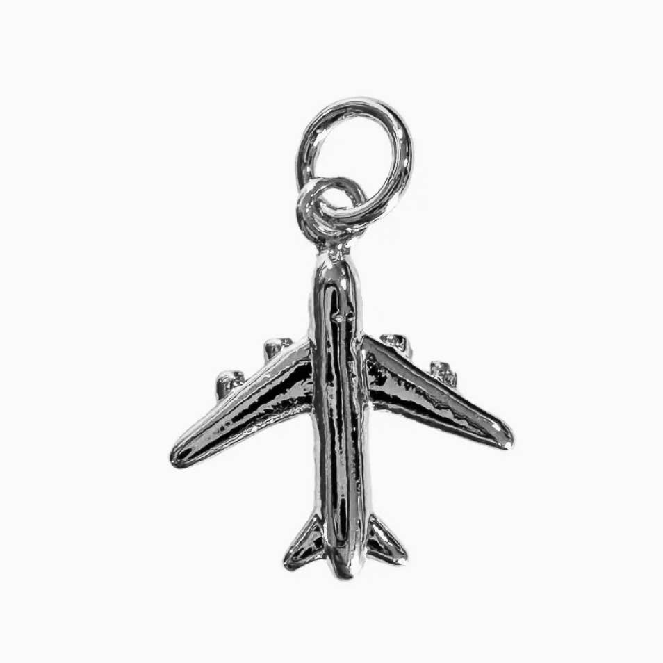 Savvy Bling - Venta al por mayor Abalorios/colgantes individuales - Collar con forma de avión plateado para colgante