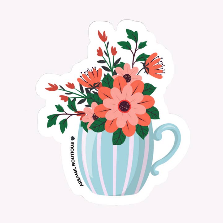CUP FLOWERS Mini Sticker for wholesale by Areamil Boutique .Accessories.