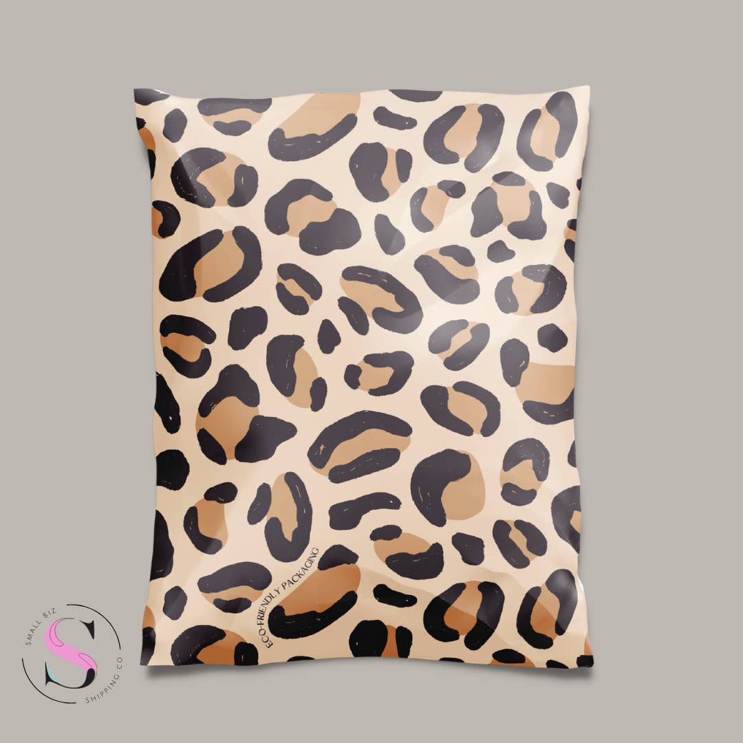 Small Biz Shipping Co - Wholesale Envelopes - 10 x 13" Poly Mailer - Boho Leopard