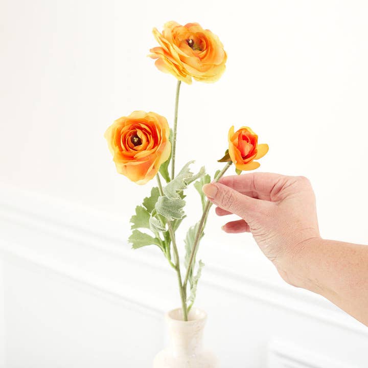 Factory Direct Craft - Wholesale Artificial Flowers - 25" Artificial Ranunculus Silk Flower Stem