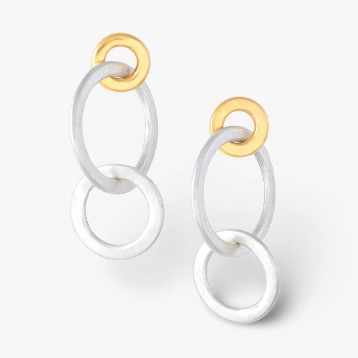 Orecchini pendenti Triple Lock Circle per la vendita all'ingrosso da parte di Golden Horn Jewellery