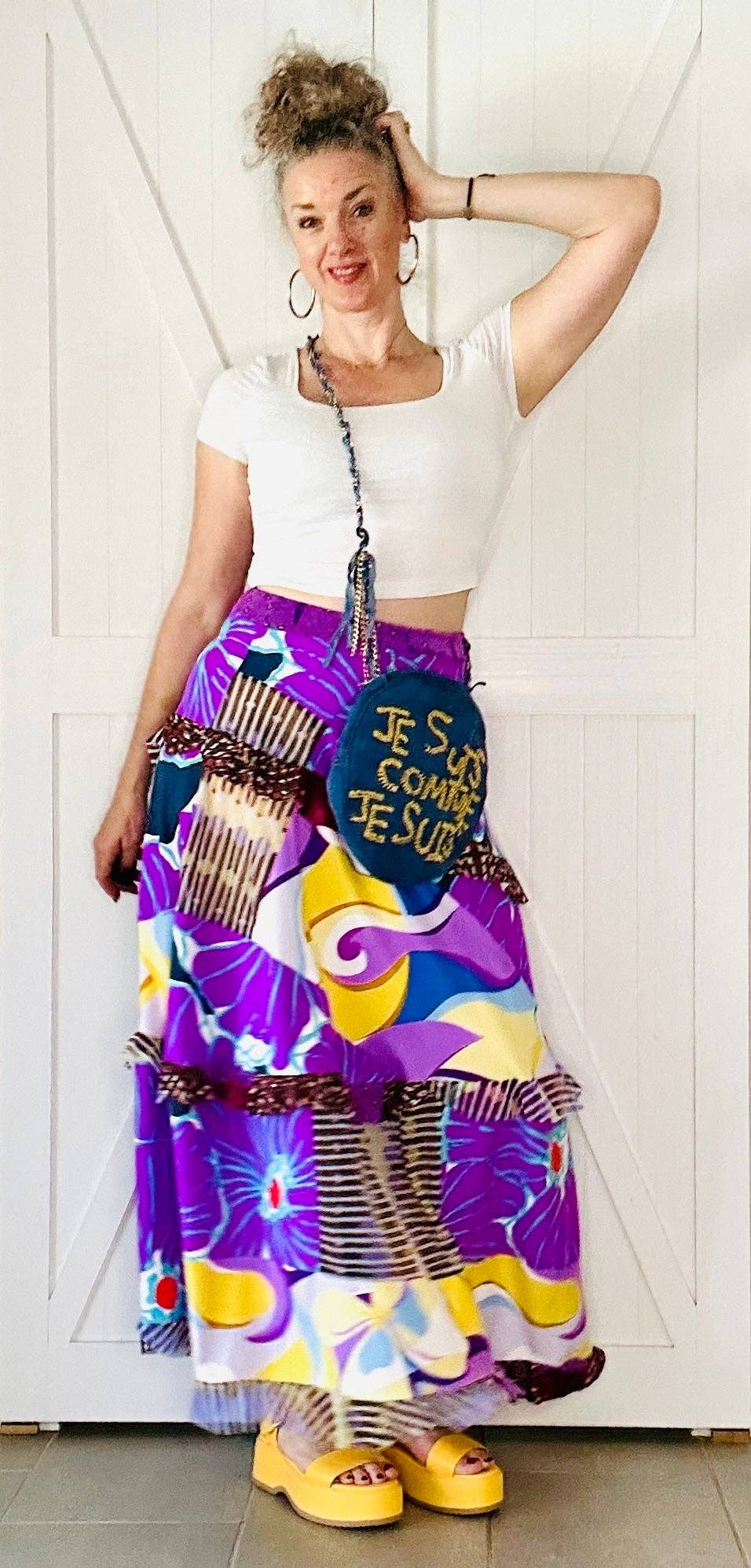 Aerial Clothing sRQ - Wholesale Skirt - Women's - Purple Pop Flounced Maxi Skirt6