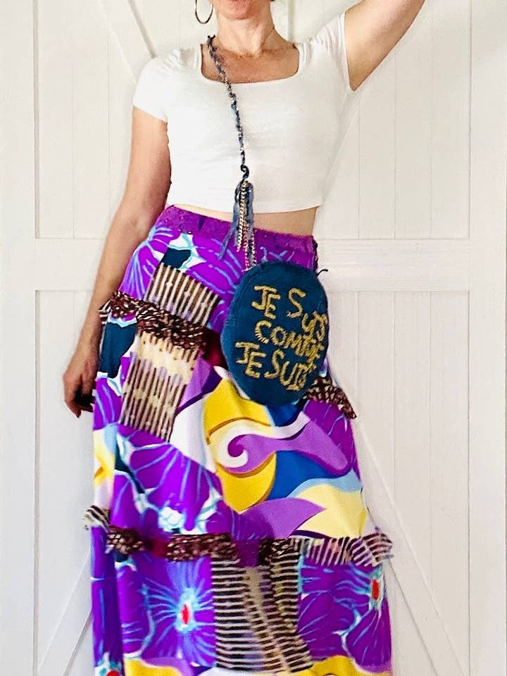 Aerial Clothing sRQ - Wholesale Skirt - Women's - Purple Pop Flounced Maxi Skirt6