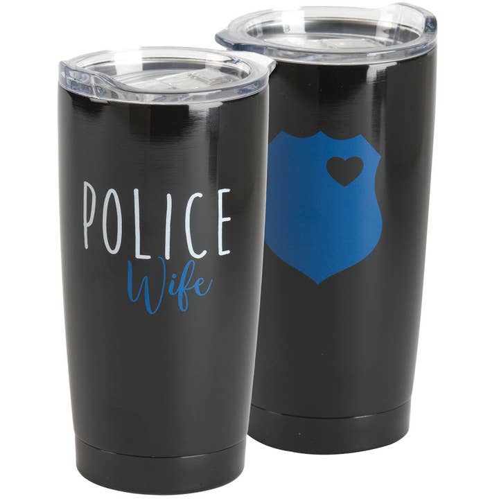 Police Wife Stainless Steel Tumbler Black 20 oz for wholesale by Dicksons