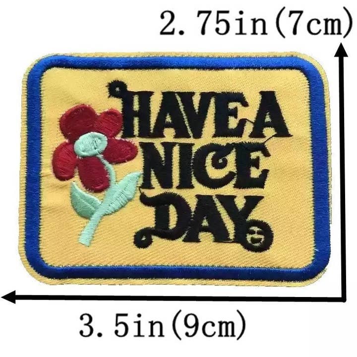 Heb een mooie dag geborduurd naaien opstrijkbare applique badge patch-jack backcag patch-velentine's day gift voor wholesale door Raphael wonders
