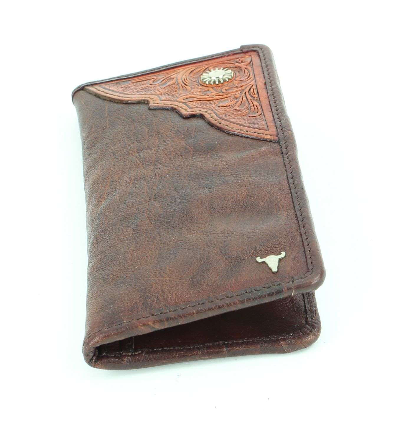 Leather Impressions Inc – Großhandel Brieftasche – Unisex – Große Faltschließe aus Leder mit verarbeiteten Lederdetails #AB W 12 To5