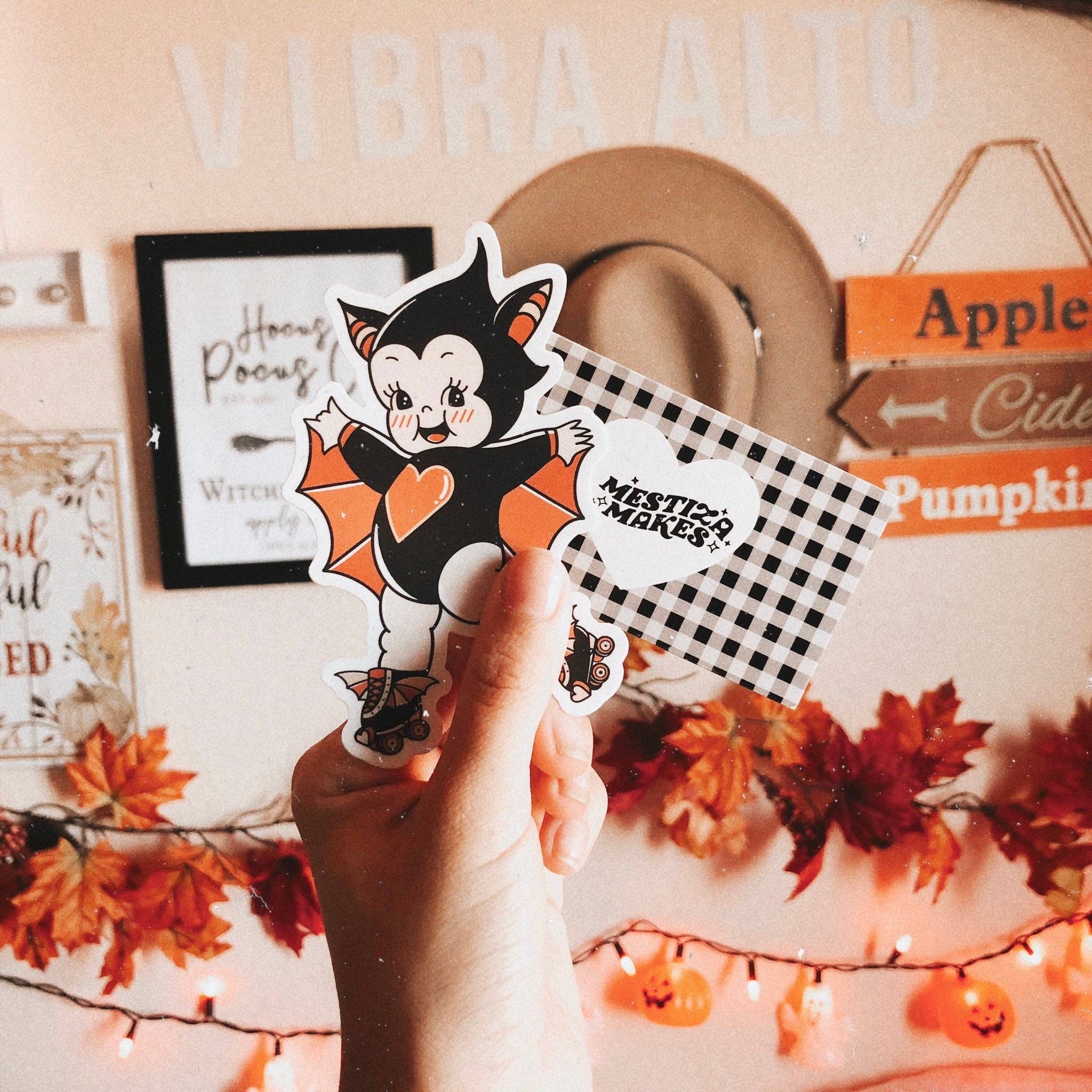 Mestiza Makes - Wholesale Sticker - Bat Rollerskating Kewpie Sticker1